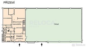 Skladové a kancelářské prostory 1393m2 (sklad 780m2, kancelá - 10