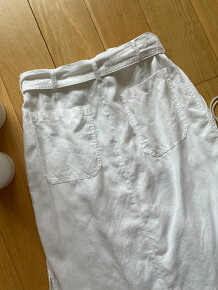 Bílá lněná propínací sukně Ralph Lauren, vel. 40 - 10
