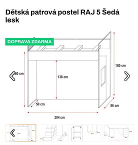 Zvýšená postel s pc stolem a skříní - 10