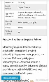 Pánské pracovní kalhoty vel.58 - 10