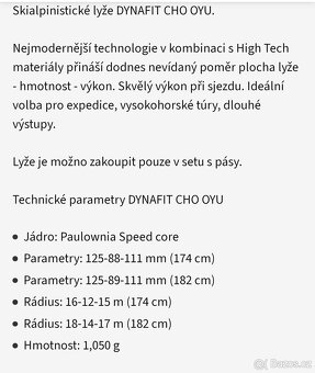 skialpové lyže Dynafit 182 - 10