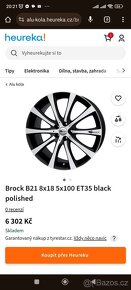 Alu Kola Brock R17 5x100 ET 35 7.5j - 10