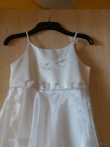Dívčí bílé společenské šaty vel. 146 - 152 cm - 10
