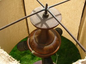 velká dřevěná starožitná lampa . stojací lampa - 10