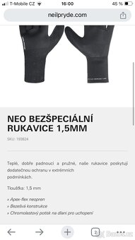 Pánské neoprenové rukavice Neil Pryde, 1,5 mm, vel. M/L - 10