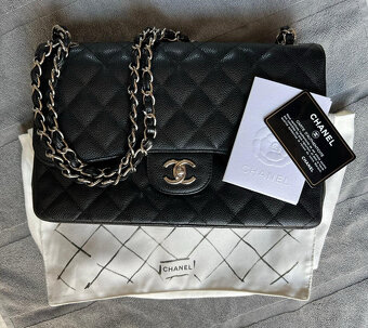 Originální kabelka Chanel Double Flap Classic Bag černá stří - 10