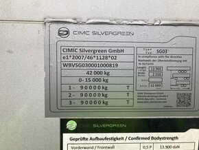 Prodám návěs CIMC Silvergreen (Kogel) standard - 10