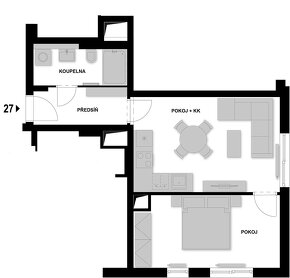 Prodej bytu 2+kk, 63,1 m2, 2.NP, pochozí terasa, Praha Nusle - 10