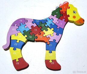 VZDĚLÁVACÍ ŽIRAFA DŘEVĚNÉ PUZZLE ABECEDA I ČÍSLA (NOVÉ) - 10