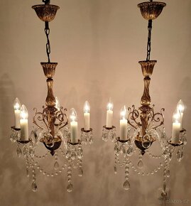Dva starožitné křišťálové lustry, lustr, osvětlení - 10