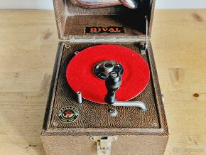 Starožitný cestovní gramofon Paillard Rival, 1920-30 - 10