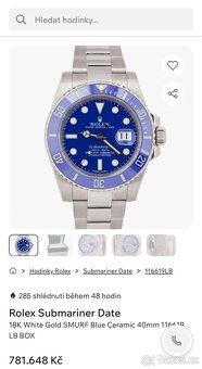 Hodinky Rolex Submariner černé, zelené a modré. - 10