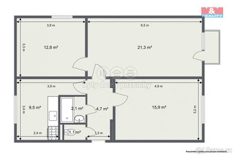 Prodej bytu 3+1, 67 m², Bukovany - 10