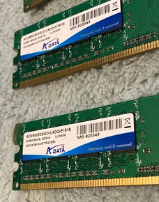 Paměti RAM do PC, typu DDR, DDR2 a DDR3, cena za vše - 10