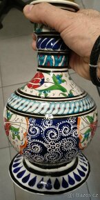 Starožitná vodní dýmka _ váza PORCELÁN ručně malovaná - 10