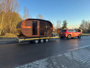 Venkovní finská oválná sauna s panoramatickým oknem - 10