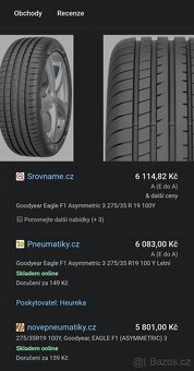 LETNÍ pneu Goodyear 275/35/r19 a 245/40/r19 4ks - 10