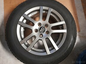 Alu kola r15. 5x100. Zimni pneu.195/55/15. Škoda, VW, Seat. - 10