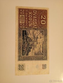 VZÁCNÁ BANKOVKA 20 KS, 1939, NÍZKÁ SÉRIE, NEPERFOROVANÁ - 10