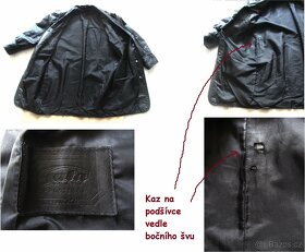 Vintage dlouhá černá kožená dámská bunda / kabát - 10