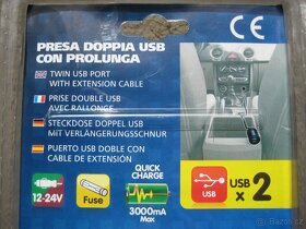 USB rozdvojka, 2x USB, prodlužovací kabel 1m, nová - 10