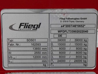 Fliegl SDS 390, 47 CBM, NÁPRAVY SAF, ZVEDACÍ NÁPRAVA, ODJÍMA - 10