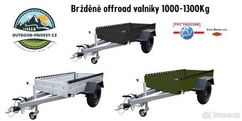 Bržděný Offroad Terenní Valník Přívěsný Vozík 1000kg  ARMY - 10