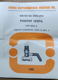 POJISTNÝ VENTIL 1/2" BSZ-6 BARŮ ZÁVITY OBA VNITŘNÍ - 11