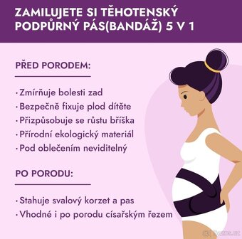 Těhotenský a poporodní podpůrný pás 5 v 1 xxl - 11