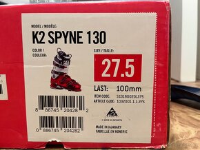 Zpět na výpis lyžáky K2 SPYNE 130 Red/White 27/27,5 - 11