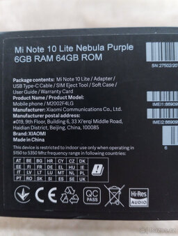 Nový Xiaomi MI Note 10 Lite Purple 6/64GB, 3D displej - 11