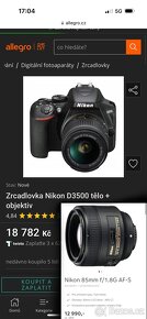 Prodám Nikon D3500 + 2 objektivy + stativ + příslušenství - 11