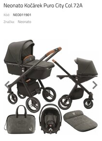 Kočárek trojkombinace Neo Nato Puro City + isofix - 11