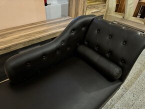 Luxusní CHESTERFIELD Lenoška hnědočerná Jako Nová - 11