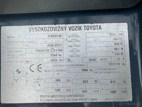 Čelní vysokozdvižný vozík Toyota 7FBEST10 /PS5637/ - 11