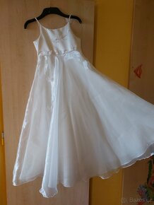 Dívčí bílé společenské šaty vel. 146 - 152 cm - 11