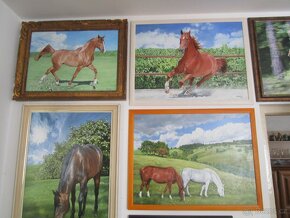 koně .olejomalba-akvarel-ruční malba - 11