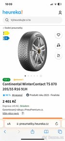 Zánovní zimní pneu Continental WinterContact TS870 205/55R16 - 11