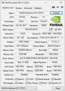 Prodám Grafickou kartu Asus GTX 1070 8gb - 11