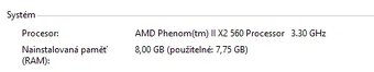 AMD X2 560+ 2x3,3 Ghz, 8 Gb DDR3, MB s VGA výstupem - 11