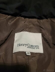 Tmavě modrá prošívaná péřová zimní bunda Henry Cotton's - 11