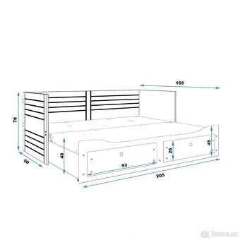 Výsuvná dětská postel HERMES bílá 200x80 cm - 11