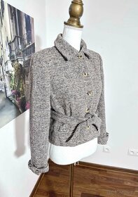 Luxusní Vintage vlněný cropped kabátek/ hrubší sako VALENTIN - 11