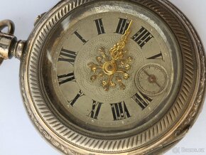 Velmi staré krásné pánské kapesní bohatě zdobené hodiny - 11