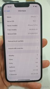 Apple iPhone 13 Pro 512GB, skvělý stav, baterie 90%,záruka - 11