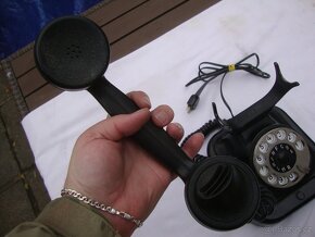 Starožitný retro bakelitový vidlicový telefon Siemens W28 - 11