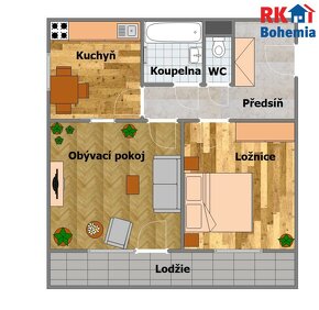 Prodej bytu 2+1 s lodžií a sklepní kójí v Českém Brodě, v ul - 12