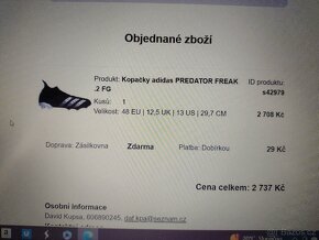 Kopačky Adidas Predator Freak .2 FG vel. 48 - 12