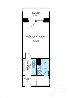 Pronájem zrekonstruovaného bytu 1+kk s balkonem, 27 m², Uher - 12