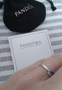 Pandora stříbrný prsten prstýnek 925 Pavé Signature 54 vel - 12